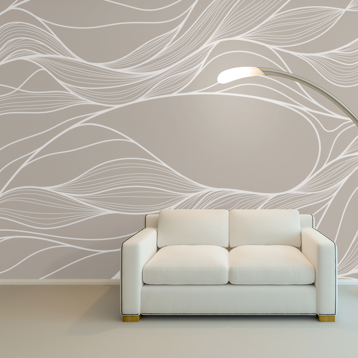 Papier Peint Beige et Blanc | Le Petit Intissé