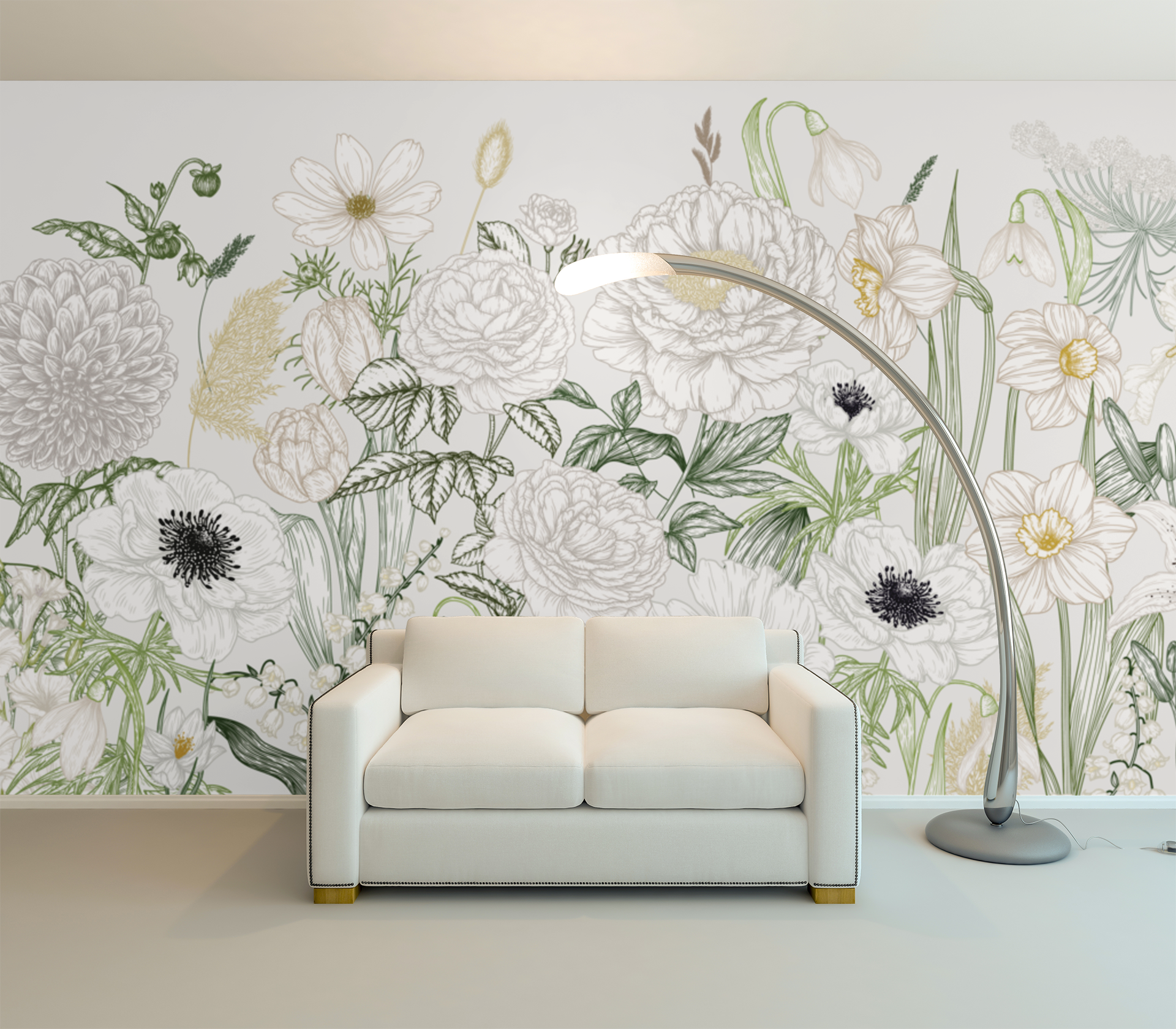 Papier Peint Fleuri Adulte | Le Petit Intissé