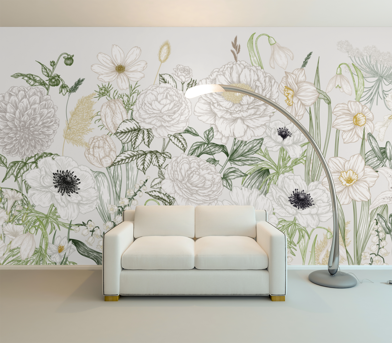 Papier Peint Fleuri Adulte | Le Petit Intissé