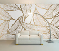 Thumbnail for Papier Peint Feuille Blanc Doré