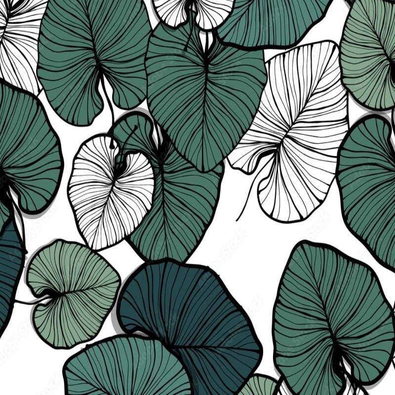 Papier Peint Grande Feuille Verte | Le Petit Intissé