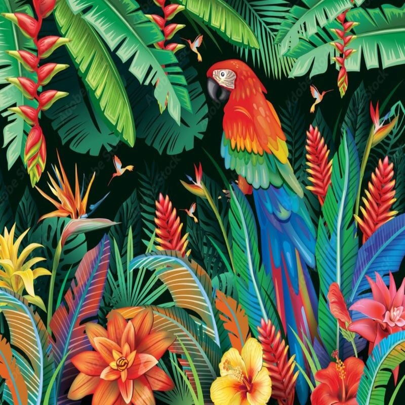 Papier Peint Tropical Perroquet | Le Petit Intissé