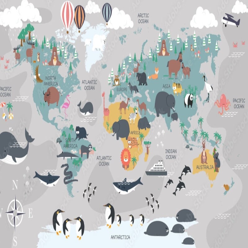 Planisphère Monde Déco | Le Petit Intissé