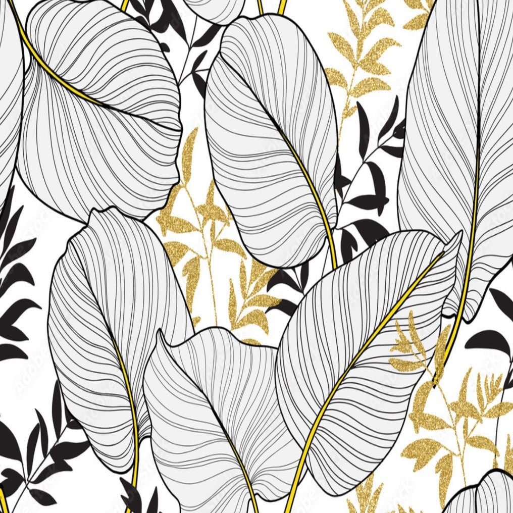 Papier Peint Feuillage Noir et Or | Le Petit Intissé