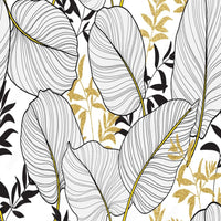 Thumbnail for Papier Peint Feuillage Noir et Or | Le Petit Intissé