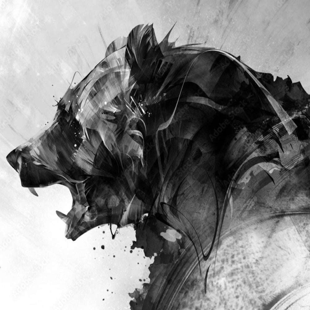 Papier Peint Ours Noir et Blanc | Le Petit Intissé