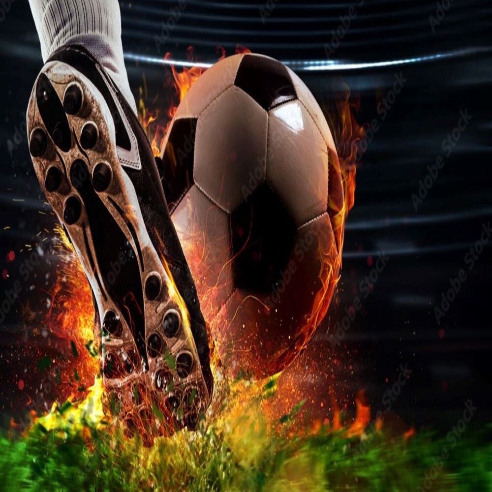 Papier Peint Foot <br/> Tir de Feu