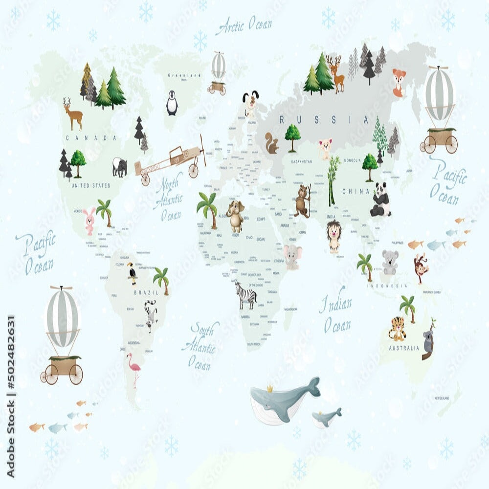 Carte du Monde Mur | Le Petit Intissé