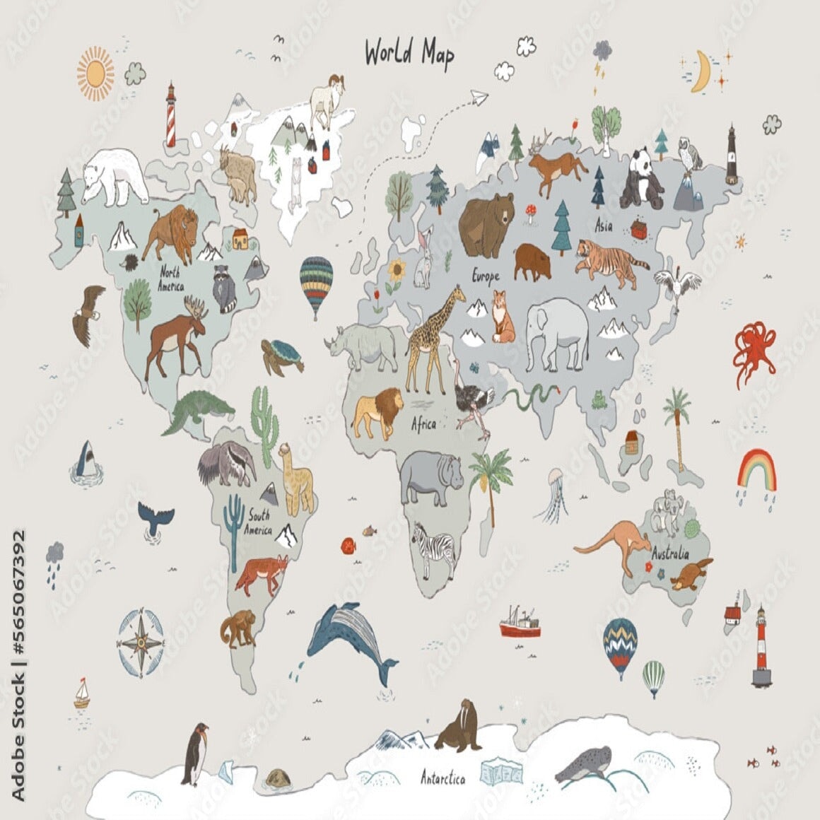 Papier Peint Carte du Monde <br/> Greenland