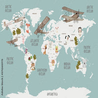 Thumbnail for Papier Peint Carte du Monde <br/> Planisphère Baby