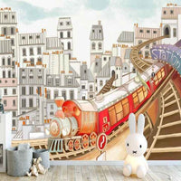 Thumbnail for Papier Peint Motif Train | Le Petit Intissé