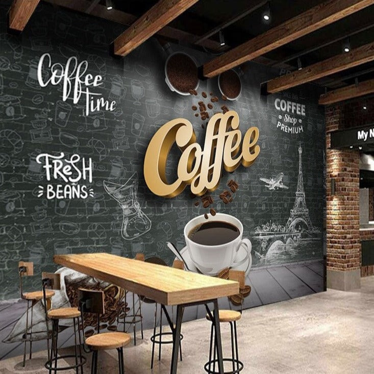Papier Peint Coffee Shop | Le Petit Intissé
