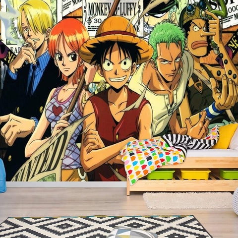 One Piece Tapisserie Multicolore Anime Tenture Murale pour Fête