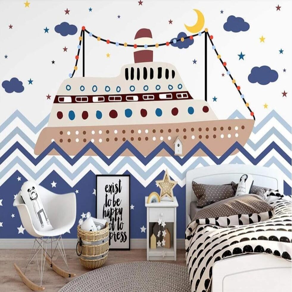 Papier Peint Panoramique Bateau | Le Petit Intissé