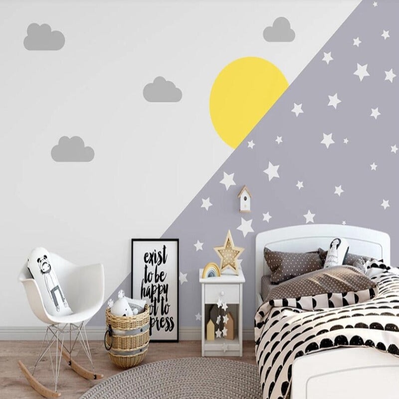 Papier Peint Etoile Gris | Le Petit Intissé
