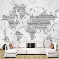 Thumbnail for Papier Peint Carte du Monde Gris | Le Petit Intissé