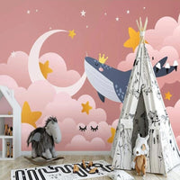 Thumbnail for Papier Peint Chambre Fille Rose | Le Petit Intissé