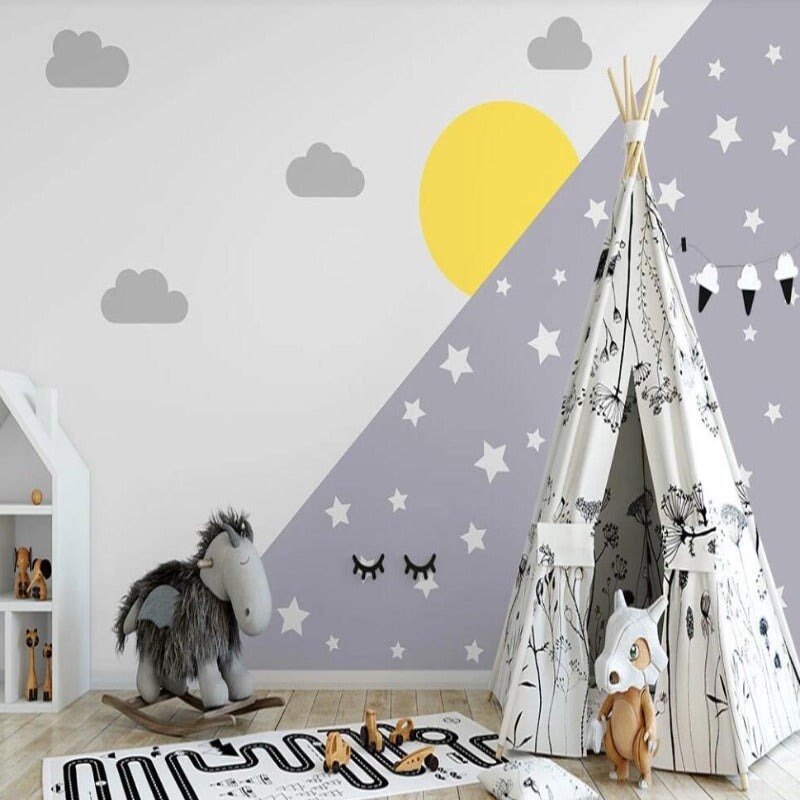 Papier Peint Etoile Gris | Le Petit Intissé