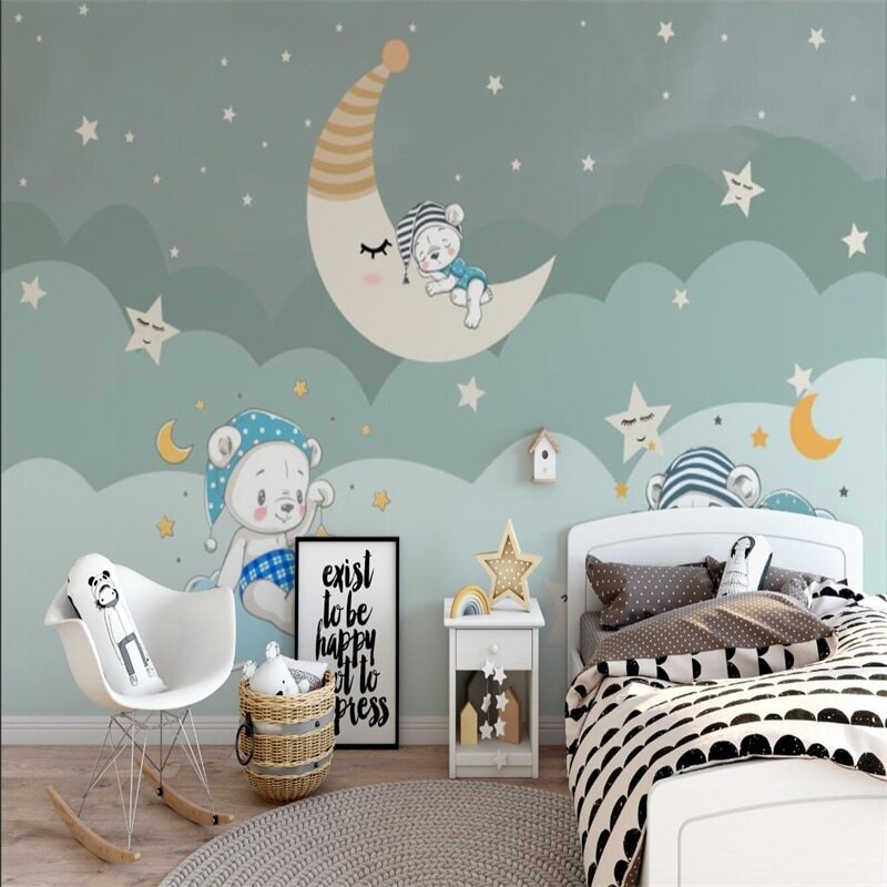 Papier Peint Vert d'eau Chambre | Le Petit Intissé