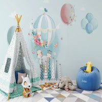 Thumbnail for Papier Peint Montgolfière Bleu | Le Petit Intissé