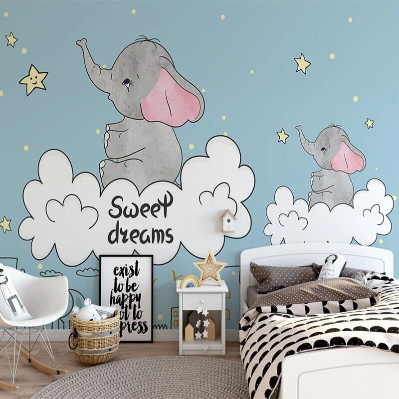 Papier Peint Bébé Eléphant | Le Petit Intissé