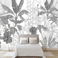 Thumbnail for Papier Peint Noir et Blanc Tropical | Le Petit Intissé