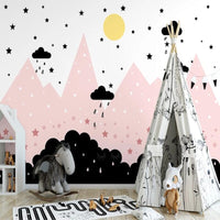 Thumbnail for Papier Peint Fille Noir et Rose | Le Petit Intissé