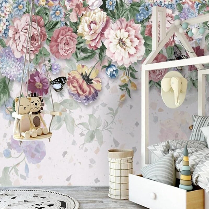 Papier Peint Fleur Papillon | Le Petit Intissé