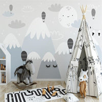 Thumbnail for Papier Peint Bébé Classique <br/> Paysage Montagne Bleue
