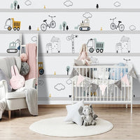 Thumbnail for Papier Peint Garçon Classique <br/> Motif Tracteur