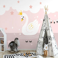 Thumbnail for Papier Peint Cygne Rose | Le Petit Intissé