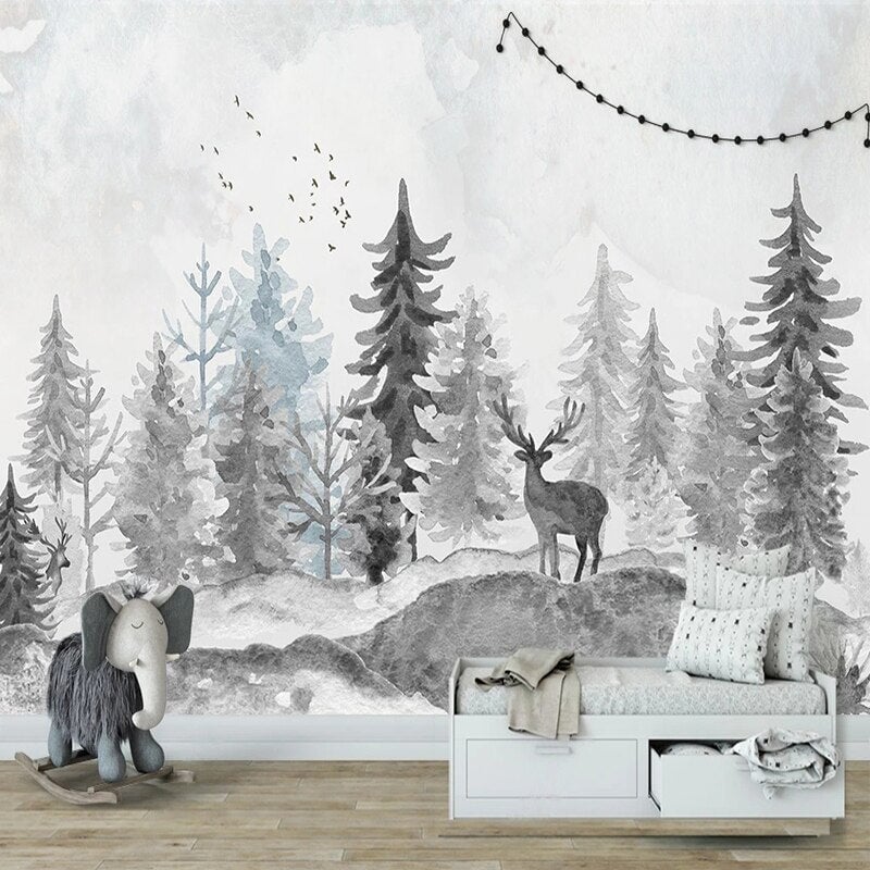 Papier Peint Aquarelle Arbre | Le Petit Intissé