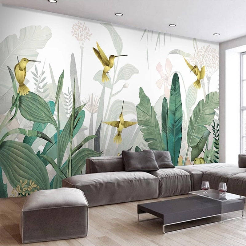 Papier Peint Oiseaux <br/> Jaune