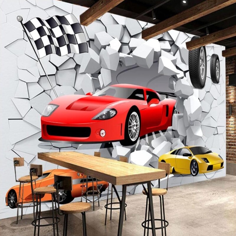 Papier Peint Voiture Ferrari | Le Petit Intissé