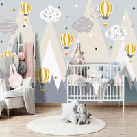 Thumbnail for Papier Peint avec Montgolfière Chambre Bébé | Le Petit Intissé