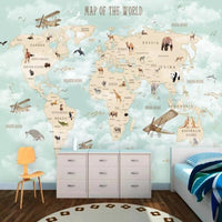 Thumbnail for Carte du Monde Mur Chambre | Le Petit Intissé