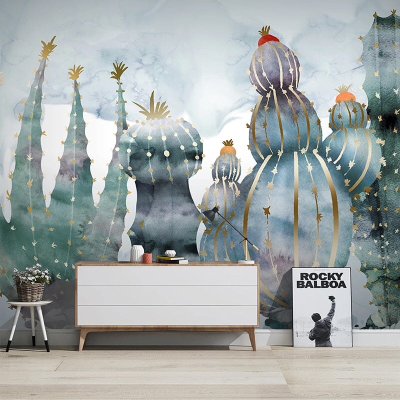 Papier Peint Cactus Aquarelle | Le Petit Intissé