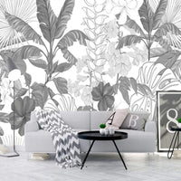 Thumbnail for Papier Peint Noir et Blanc Tropical | Le Petit Intissé