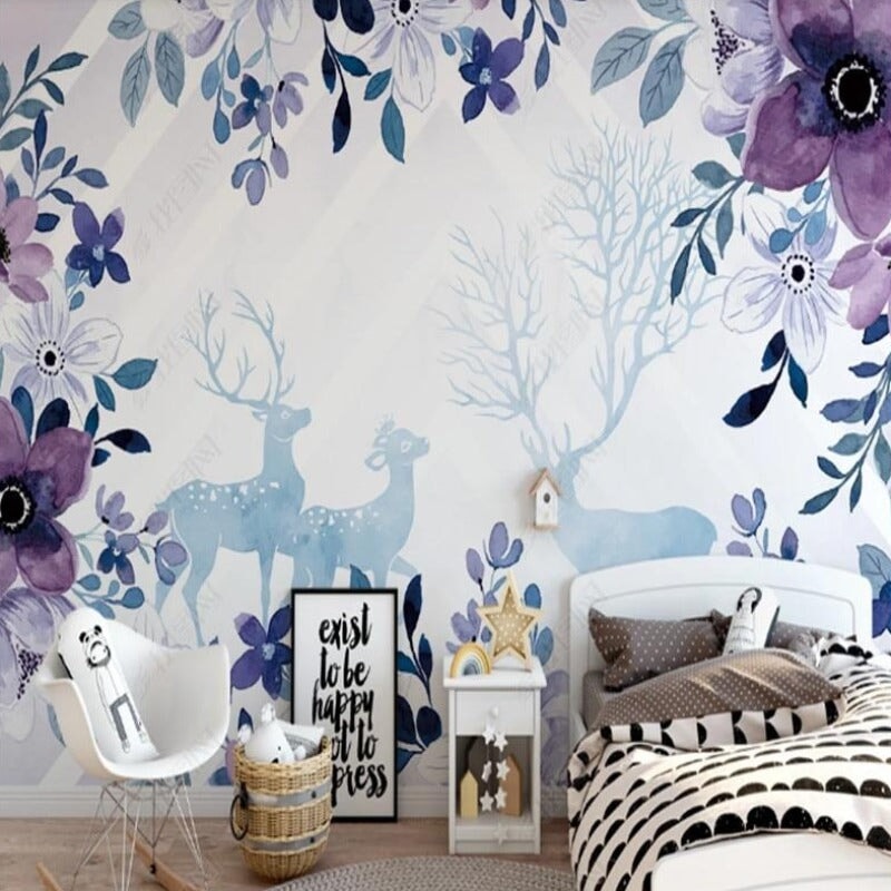 Papier Peint Fleur Violet | Le Petit Intissé