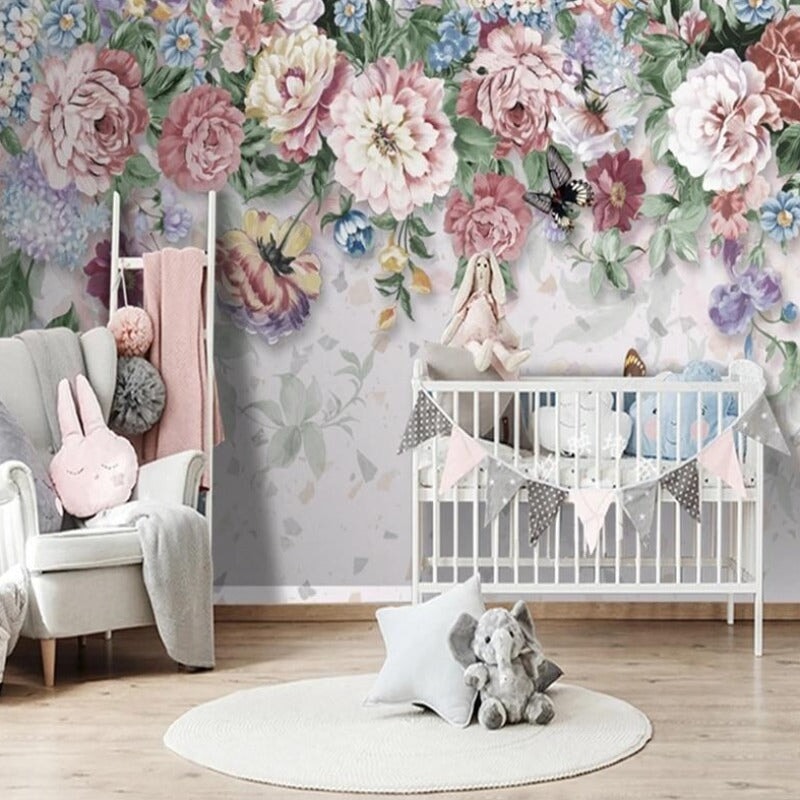 Papier Peint Fleur Papillon | Le Petit Intissé