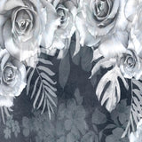 Papier Peint Panoramique Noir et Blanc Fleurs | Le Petit Intissé