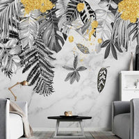 Thumbnail for Papier Peint Feuille de Palmier Noir et Blanc | Le Petit Intissé