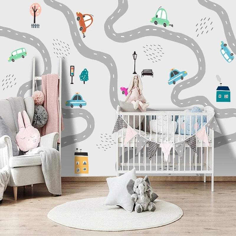 Papier Peint Enfant Voiture | Le Petit Intissé