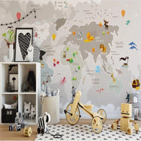 Thumbnail for Papier Peint Carte du Monde <br/> Terre Grise