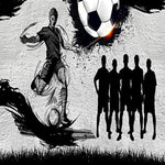 Papier Peint Foot <br/> Noir et Blanc Thème Football