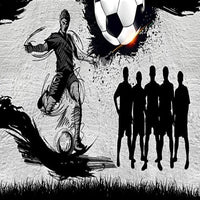 Thumbnail for Papier Peint Foot <br/> Noir et Blanc Thème Football
