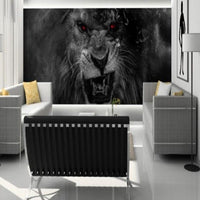 Thumbnail for Panoramique Papier Peint Noir et Blanc Lion | Le Petit Intissé
