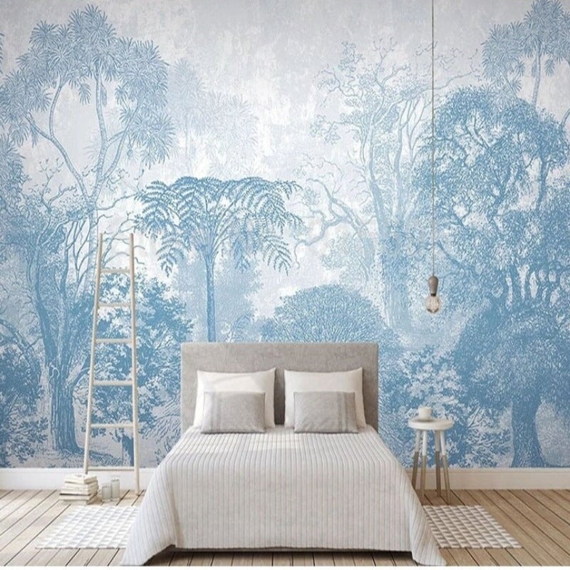 Papier Peint Forêt Bleu | Le Petit Intissé