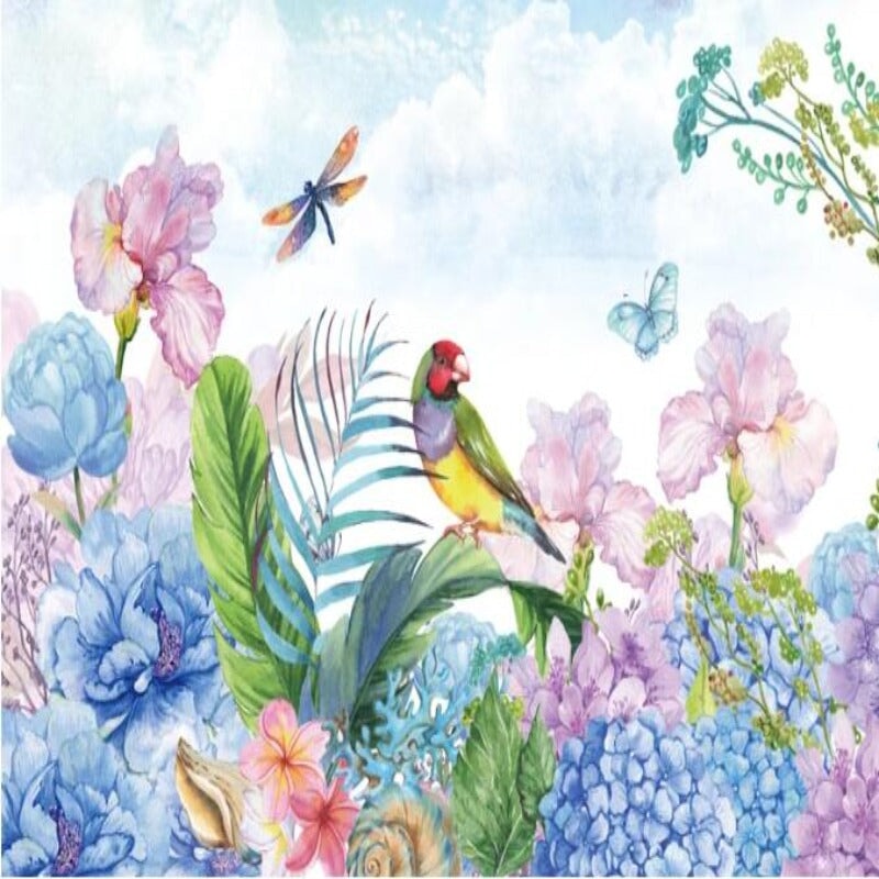 Papier Peint avec Perroquet | Le Petit Intissé
