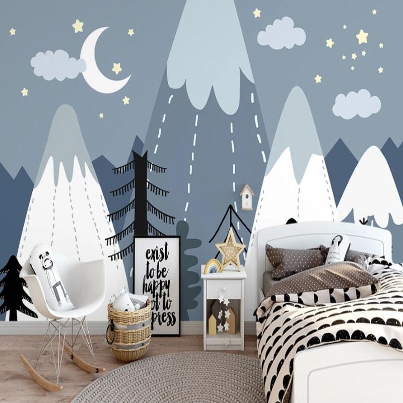 Papier Peint Montagne Neige | Le Petit Intissé